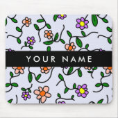 Farbenfrohe Blume, blauer Hintergrund, schwarz Mousepad (Vorne)
