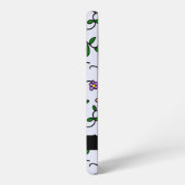 Farbenfrohe Blume, blauer Hintergrund, schwarz Samsung Galaxy Hülle (Linke Seite)