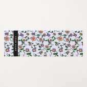 Farbenfrohe Blume, blauer Hintergrund, schwarz Yogamatte (Vorderseite (Horizontal))