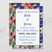 Farbenfrohe Blume Blumenhochzeit Einladung (Vorne/Hinten)