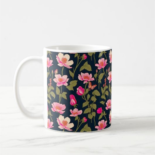 Farbenfrohe Blume-Blumenmuster 22 - Kaffee-Tasse Kaffeetasse (Links)