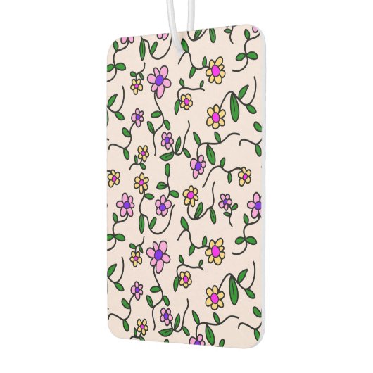 Farbenfrohe Blume, Blumenmuster, Grüne, Boho Autolufterfrischer (Links)