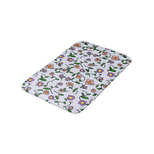 Farbenfrohe Blume, Blumenmuster, Grüne, Boho Badematte