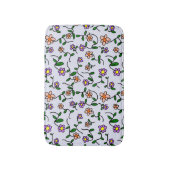 Farbenfrohe Blume, Blumenmuster, Grüne, Boho Badematte (Vorderseite Vertikal)