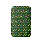 Farbenfrohe Blume, Blumenmuster, Grüne, Boho Badematte (Vorderseite Vertikal)