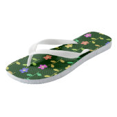 Farbenfrohe Blume, Blumenmuster, Grüne, Boho Badesandalen (Schrägansicht)