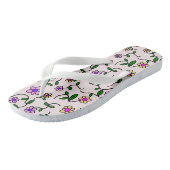 Farbenfrohe Blume, Blumenmuster, Grüne, Boho Badesandalen (Schrägansicht)