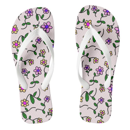Farbenfrohe Blume, Blumenmuster, Grüne, Boho Badesandalen (Fußbett)
