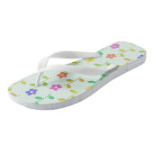 Farbenfrohe Blume, Blumenmuster, Grüne, Boho Badesandalen (Schrägansicht)