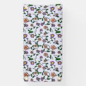 Farbenfrohe Blume, Blumenmuster, Grüne, Boho Banner (Vertikal)