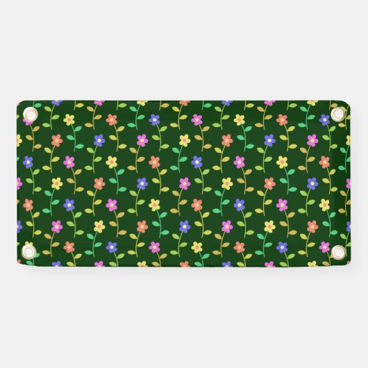 Farbenfrohe Blume, Blumenmuster, Grüne, Boho Banner (Horizontal)