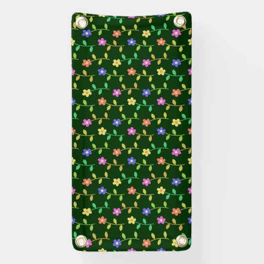 Farbenfrohe Blume, Blumenmuster, Grüne, Boho Banner (Vertikal)