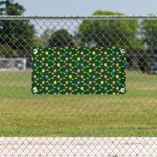 Farbenfrohe Blume, Blumenmuster, Grüne, Boho Banner (Insitu)
