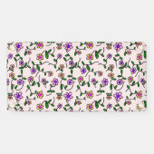 Farbenfrohe Blume, Blumenmuster, Grüne, Boho Banner (Horizontal)