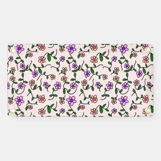 Farbenfrohe Blume, Blumenmuster, Grüne, Boho Banner (Horizontal)