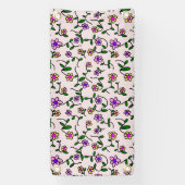 Farbenfrohe Blume, Blumenmuster, Grüne, Boho Banner (Vertikal)