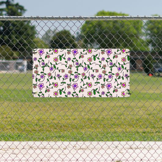 Farbenfrohe Blume, Blumenmuster, Grüne, Boho Banner (Insitu)