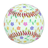 Farbenfrohe Blume, Blumenmuster, Grüne, Boho Baseball (Rückseite)