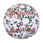 Farbenfrohe Blume, Blumenmuster, Grüne, Boho Baseball (Vorderseite)