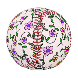 Farbenfrohe Blume, Blumenmuster, Grüne, Boho Baseball