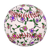 Farbenfrohe Blume, Blumenmuster, Grüne, Boho Baseball (Vorderseite)