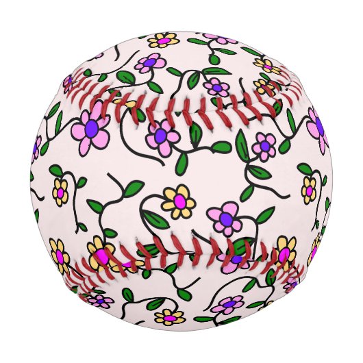 Farbenfrohe Blume, Blumenmuster, Grüne, Boho Baseball (Vorderseite)