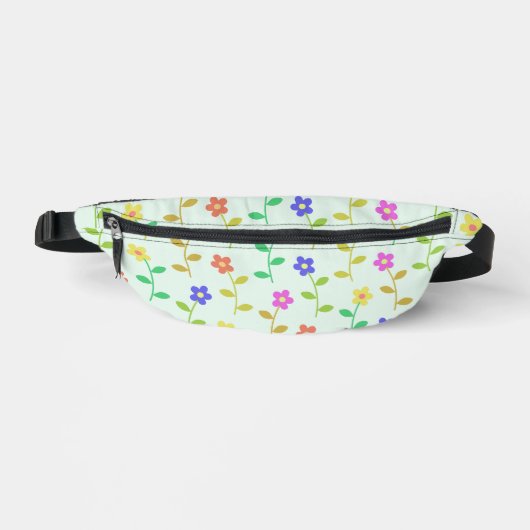 Farbenfrohe Blume, Blumenmuster, Grüne, Boho Bauchtasche (Vorderseite)