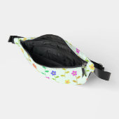 Farbenfrohe Blume, Blumenmuster, Grüne, Boho Bauchtasche (Offen)
