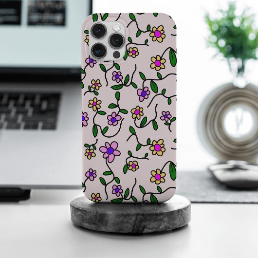 Farbenfrohe Blume, Blumenmuster, Grüne, Boho Case-Mate iPhone Hülle