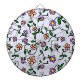 Farbenfrohe Blume, Blumenmuster, Grüne, Boho Dartscheibe (vorne)