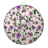 Farbenfrohe Blume, Blumenmuster, Grüne, Boho Dartscheibe (vorne)