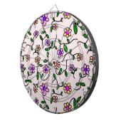 Farbenfrohe Blume, Blumenmuster, Grüne, Boho Dartscheibe (Vorderseite rechts)