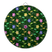 Farbenfrohe Blume, Blumenmuster, Grüne, Boho Dartscheibe (vorne)