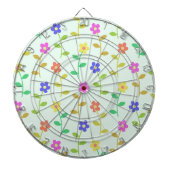 Farbenfrohe Blume, Blumenmuster, Grüne, Boho Dartscheibe (vorne)