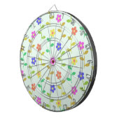 Farbenfrohe Blume, Blumenmuster, Grüne, Boho Dartscheibe (Vorderseite rechts)