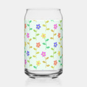 Farbenfrohe Blume, Blumenmuster, Grüne, Boho Dosenglas (Vorderseite)