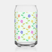 Farbenfrohe Blume, Blumenmuster, Grüne, Boho Dosenglas (Rückseite)