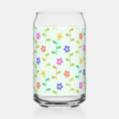 Farbenfrohe Blume, Blumenmuster, Grüne, Boho Dosenglas (Links)