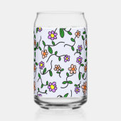 Farbenfrohe Blume, Blumenmuster, Grüne, Boho Dosenglas (Vorderseite)