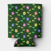 Farbenfrohe Blume, Blumenmuster, Grüne, Boho Dosenkühler (Vorderseite)