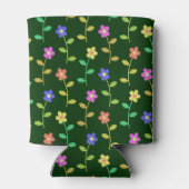 Farbenfrohe Blume, Blumenmuster, Grüne, Boho Dosenkühler (Rückseite)