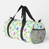 Farbenfrohe Blume, Blumenmuster, Grüne, Boho Duffle Bag (Rechte Ecke)