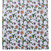 Farbenfrohe Blume, Blumenmuster, Grüne, Boho Duschvorhang (Vorderseite)
