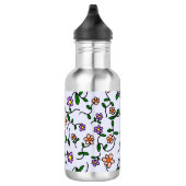 Farbenfrohe Blume, Blumenmuster, Grüne, Boho Edelstahlflasche (Rechts)
