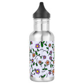 Farbenfrohe Blume, Blumenmuster, Grüne, Boho Edelstahlflasche (Links)