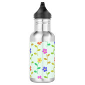 Farbenfrohe Blume, Blumenmuster, Grüne, Boho Edelstahlflasche (Rechts)