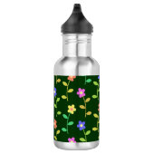 Farbenfrohe Blume, Blumenmuster, Grüne, Boho Edelstahlflasche (Rechts)