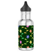 Farbenfrohe Blume, Blumenmuster, Grüne, Boho Edelstahlflasche (Links)