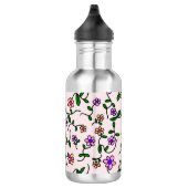 Farbenfrohe Blume, Blumenmuster, Grüne, Boho Edelstahlflasche (Rechts)