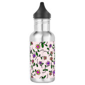 Farbenfrohe Blume, Blumenmuster, Grüne, Boho Edelstahlflasche (Links)